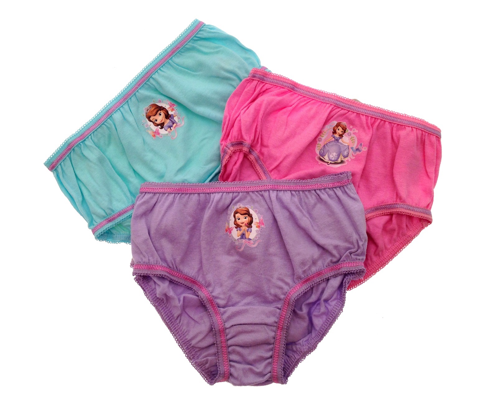 Disney Princess Sofia Knickers Briefs Girls Gift Set Of 3 Childrens